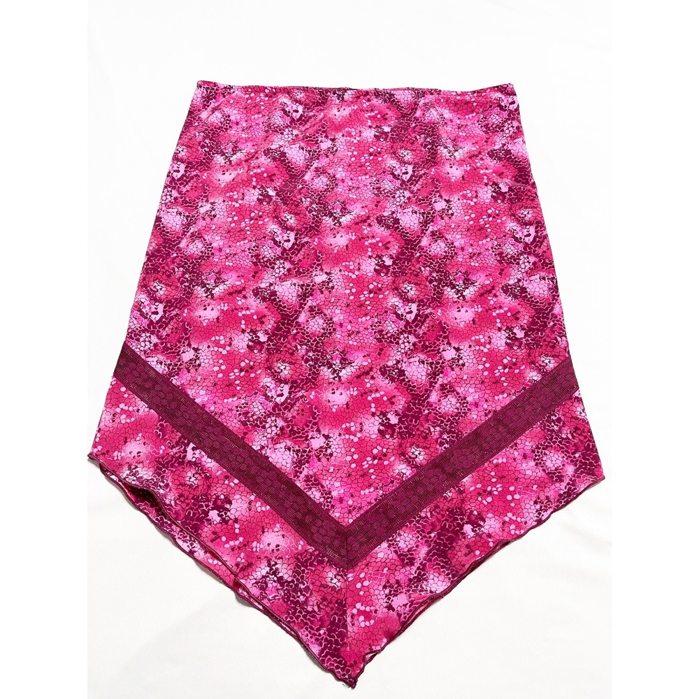 Xhilaration Snakeskin Print Fairycore Asymmetrical Skirt Y2K Lace Trim‎ Size S